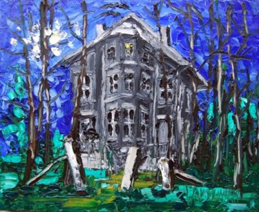 Painting titled "HAUNTED HOUSE NR7" by Zbigniew Waksmundzki, Original Artwork, Oil