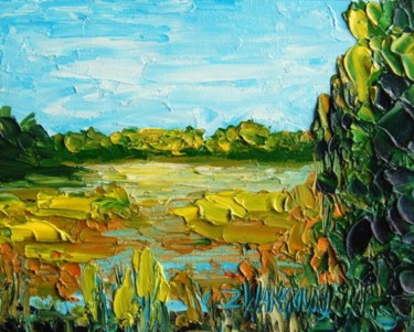 Painting titled "HIDEN LAKE" by Zbigniew Waksmundzki, Original Artwork