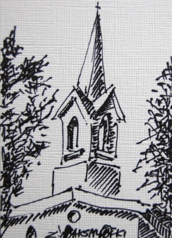 Drawing titled "CHURCH" by Zbigniew Waksmundzki, Original Artwork, Other