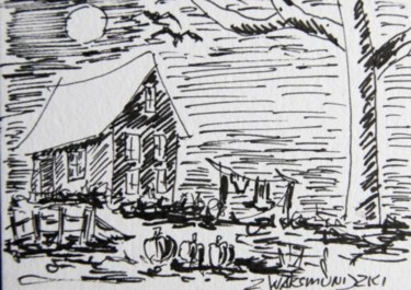 Drawing titled "HAUNTED HOUSE NR2" by Zbigniew Waksmundzki, Original Artwork, Other