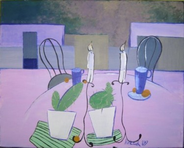 Painting titled "table" by Marzena Walczuk, Original Artwork