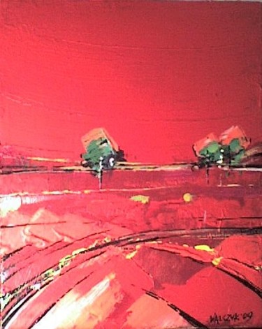 Peinture intitulée "in red" par Marzena Walczuk, Œuvre d'art originale