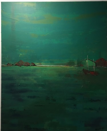 Painting titled "in green I" by Marzena Walczuk, Original Artwork