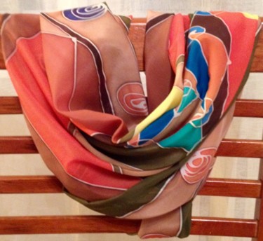 Artigianato intitolato "silk scarf 2" da Marzena Walczuk, Opera d'arte originale