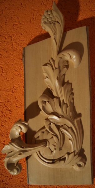 Sculpture titled "Wooden Flower 3D Co…" by Waldemar Engelowski, Original Artwork