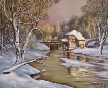 Malerei mit dem Titel "Winter Silence" von Waldemar Engelowski, Original-Kunstwerk