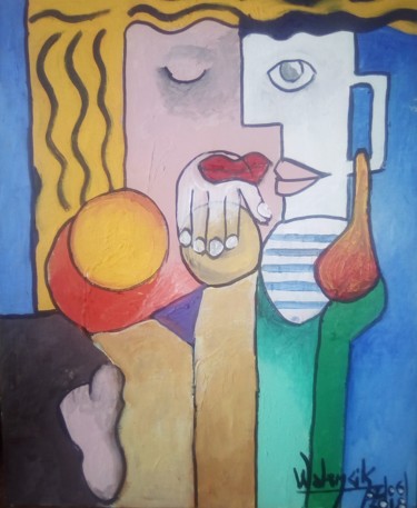 Painting titled "Mariage" by Marc Walencik, Original Artwork, Acrylic