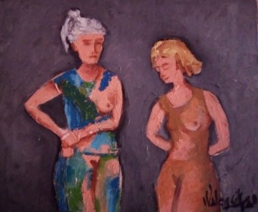 Pintura titulada "Les deux soeurs" por Marc Walencik, Obra de arte original, Oleo