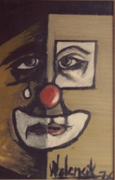 Peinture intitulée "Le clown triste" par Marc Walencik, Œuvre d'art originale