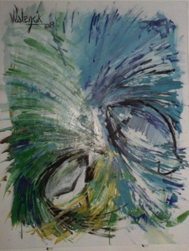 Painting titled "Poissons n° 3" by Marc Walencik, Original Artwork