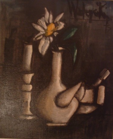 Painting titled "La margueritte, le…" by Marc Walencik, Original Artwork, Oil