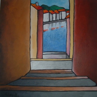 Painting titled "Rue de Port Vendres" by Marc Walencik, Original Artwork, Acrylic