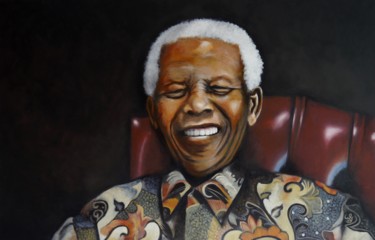 Peinture intitulée "Madiba" par Walfroy, Œuvre d'art originale, Huile