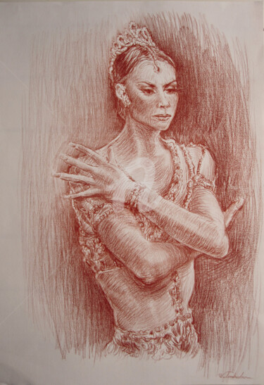 Dessin intitulée "Ballet La Bayadère…" par Walid Lemkecher, Œuvre d'art originale, Crayon