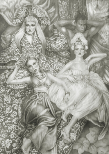 Come and join us in the dark side of the empire of love Drawing titled "Come and join us in…" by Walid Lemkecher, Original Art, Pencil
