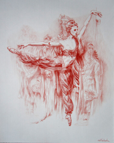 Disegno intitolato "Ballet La Bayadère…" da Walid Lemkecher, Opera d'arte originale, Altro