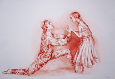 Tekening getiteld "Ballet La Bayadère…" door Walid Lemkecher, Origineel Kunstwerk, Potlood