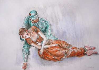 Рисунок под названием "Ballet La Bayadère…" - Walid Lemkecher, Подлинное произведение искусства, Другой