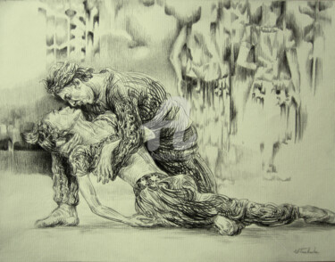 图画 标题为“Ballet La Bayadère…” 由Walid Lemkecher, 原创艺术品, 铅笔