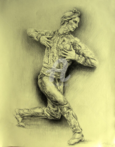 Dessin intitulée "Ballet La Bayadère…" par Walid Lemkecher, Œuvre d'art originale, Crayon