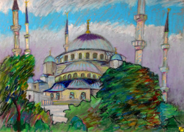 Painting titled "Theme from Turkey" by Waljarosz, Original Artwork, Pastel