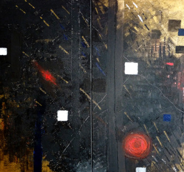 Pintura intitulada "Quartier nord IX -…" por Wallace [Zurini], Obras de arte originais, Pigmentos Montado em Armação em made…
