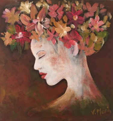 Painting titled "Arbre du printemps" by Valérie Morin, Original Artwork, Acrylic