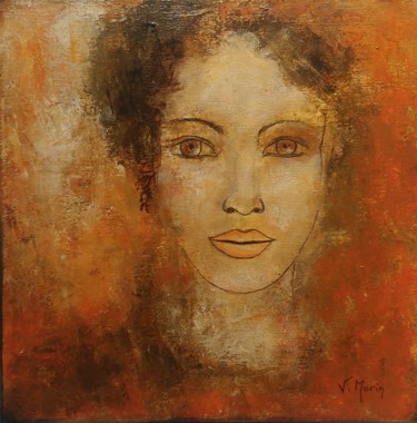 Painting titled "Sunset lady" by Valérie Morin, Original Artwork, Acrylic