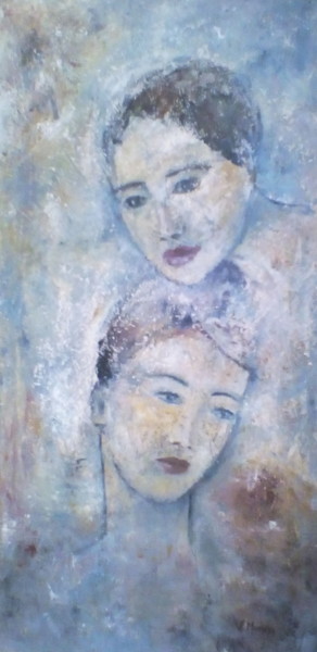 Painting titled "Sisters" by Valérie Morin, Original Artwork, Acrylic