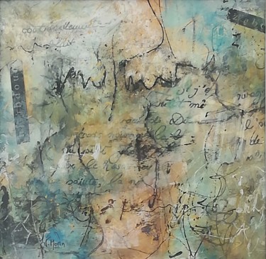 Painting titled "Letters" by Valérie Morin, Original Artwork, Acrylic