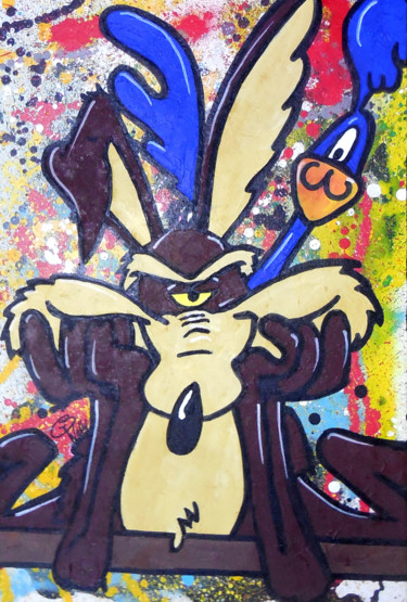 Peinture intitulée "Coyote et BipBip #2…" par Wally, Œuvre d'art originale, Acrylique