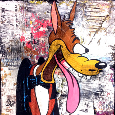 Peinture intitulée "Le loup #2020_11_17" par Wally, Œuvre d'art originale, Acrylique