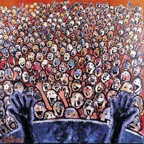 Peinture intitulée "la foule" par Wally, Œuvre d'art originale