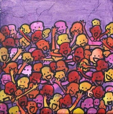 Peinture intitulée "la foule" par Wally, Œuvre d'art originale