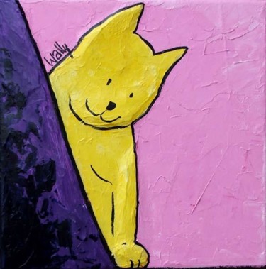 Peinture intitulée "chats" par Wally, Œuvre d'art originale, Huile