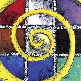 Peinture intitulée "spirale" par Wally, Œuvre d'art originale