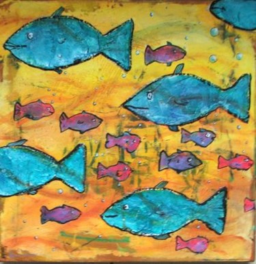 Peinture intitulée "poisson04" par Wally, Œuvre d'art originale