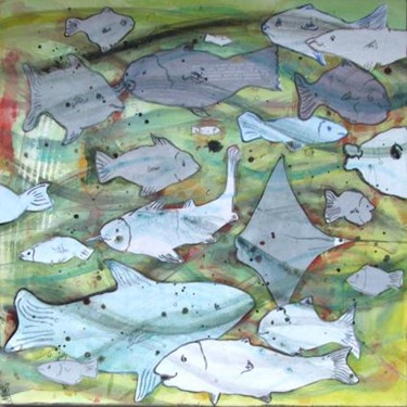 Peinture intitulée "poisson05" par Wally, Œuvre d'art originale