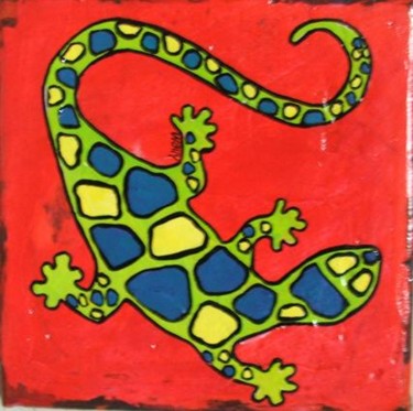 Peinture intitulée "salamandre" par Wally, Œuvre d'art originale