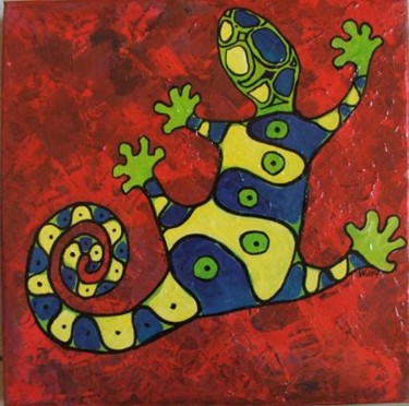 Peinture intitulée "salamandre" par Wally, Œuvre d'art originale