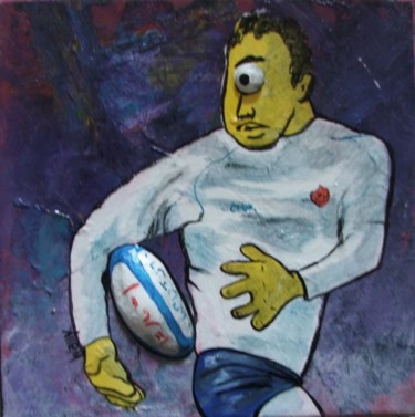 Peinture intitulée "rugbyman" par Wally, Œuvre d'art originale