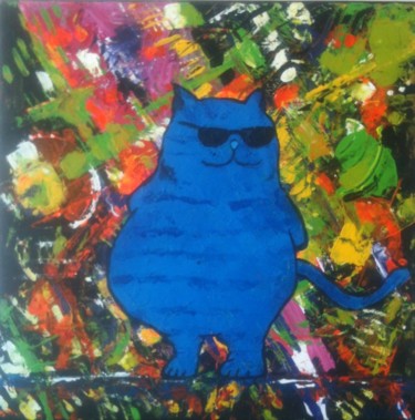 Peinture intitulée "2013_03_05 blue bro…" par Wally, Œuvre d'art originale, Autre