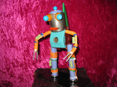 Sculpture titled "sculpture robot" by Gilles Bellagamba, Original Artwork, Metals