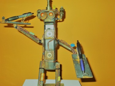 Sculpture intitulée "robot" par Gilles Bellagamba, Œuvre d'art originale, Métaux