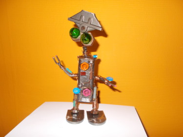 Escultura intitulada "robot" por Gilles Bellagamba, Obras de arte originais, Metais