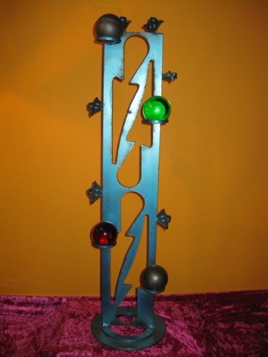 Sculpture titled "sculpturboules" by Gilles Bellagamba, Original Artwork, Metals