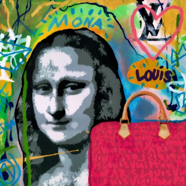 Malerei mit dem Titel "MONA LOVES LOUIS" von Wal Productions, Original-Kunstwerk, Acryl