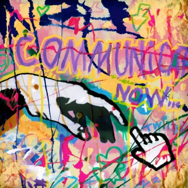 Schilderij getiteld "COMUNICATION NOW" door Wal Productions, Origineel Kunstwerk, Acryl