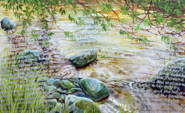 Peinture intitulée "Lazy River Dreaming…" par Patrick Walshe, Œuvre d'art originale, Huile Monté sur Châssis en bois