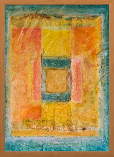 Картина под названием "Geometric" - Walstra, Подлинное произведение искусства, Акрил Установлен на Деревянная рама для носил…